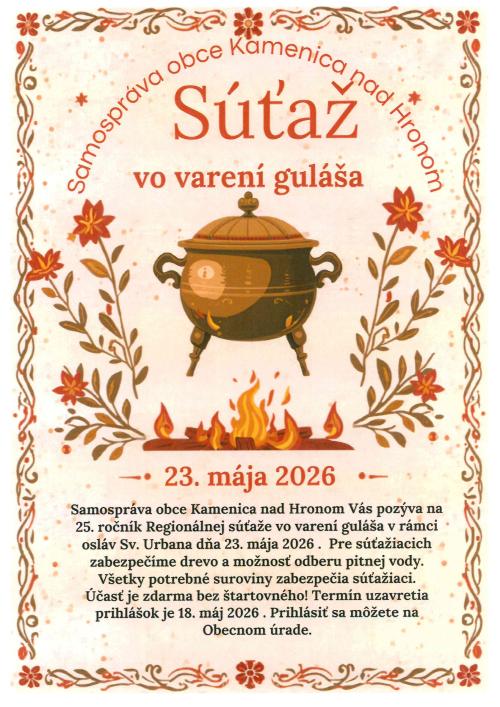25.ročník regionálnej súťaže vo varení guláša - oslava Sv.Urbana