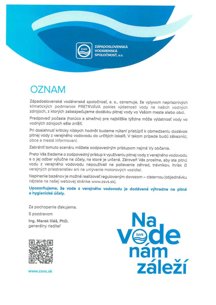 využívanie pitnej vody v horúčavách